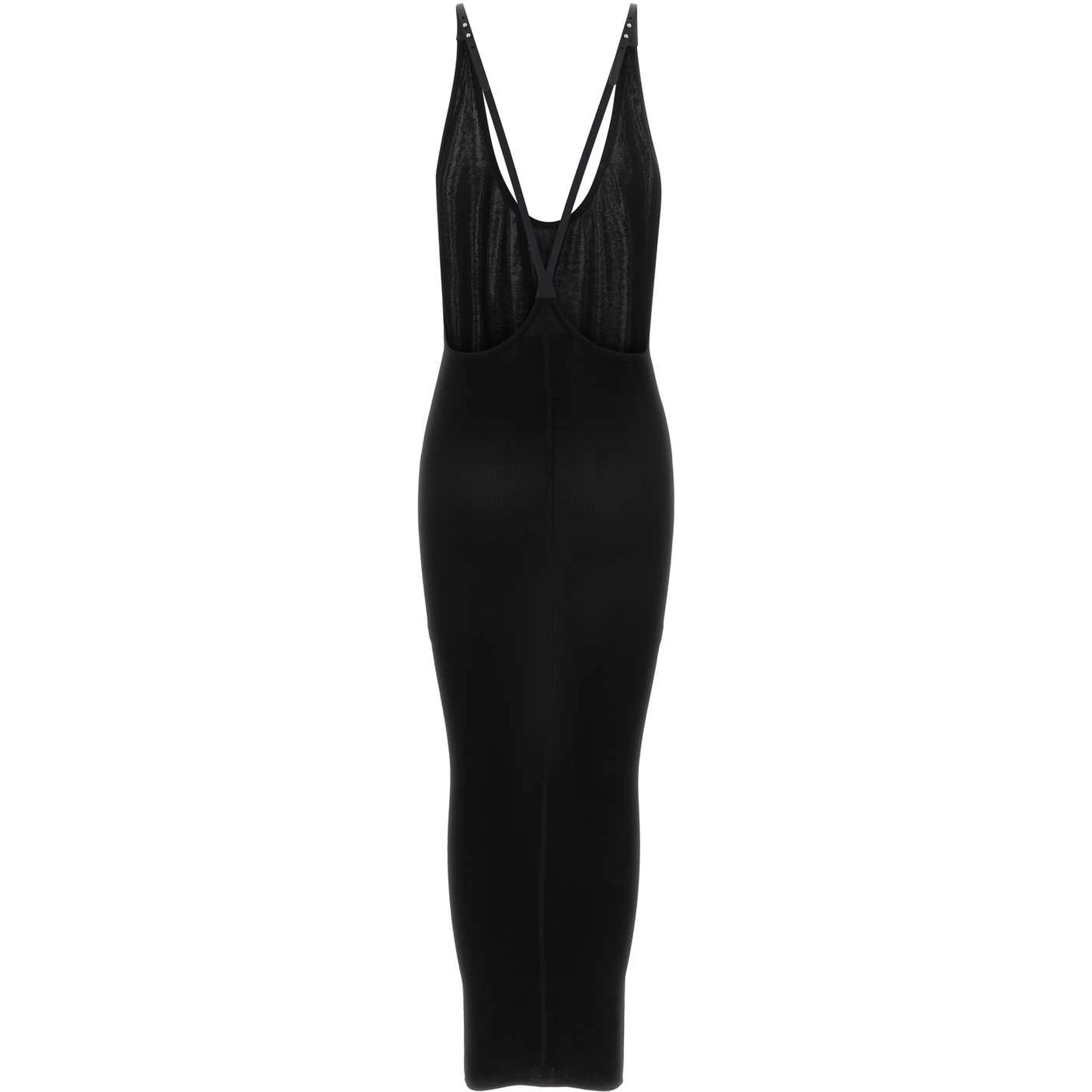 CREPE VISCOSE RIB LONG JERSEY DRESS