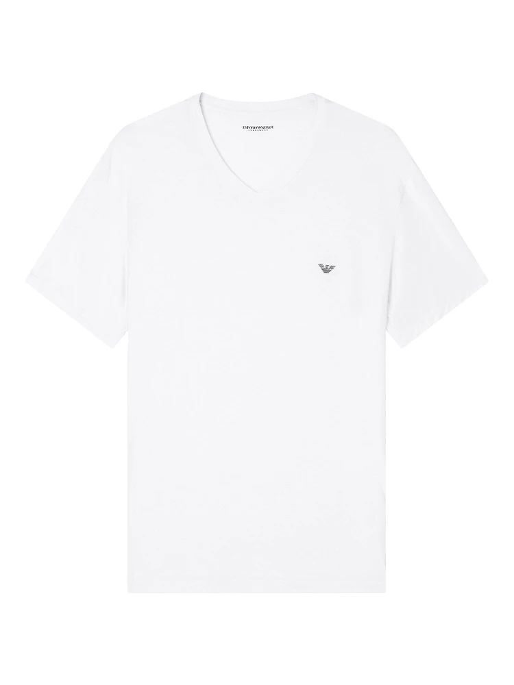 Stretch modal t-shirt with logo embroidery