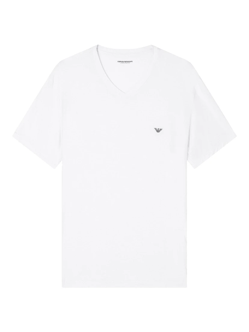 Stretch modal t-shirt with logo embroidery