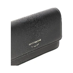 Grained leather clutch with chain