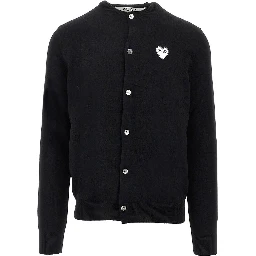 Wool cardigan with Heart patch