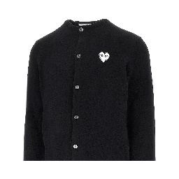 Wool cardigan with Heart patch