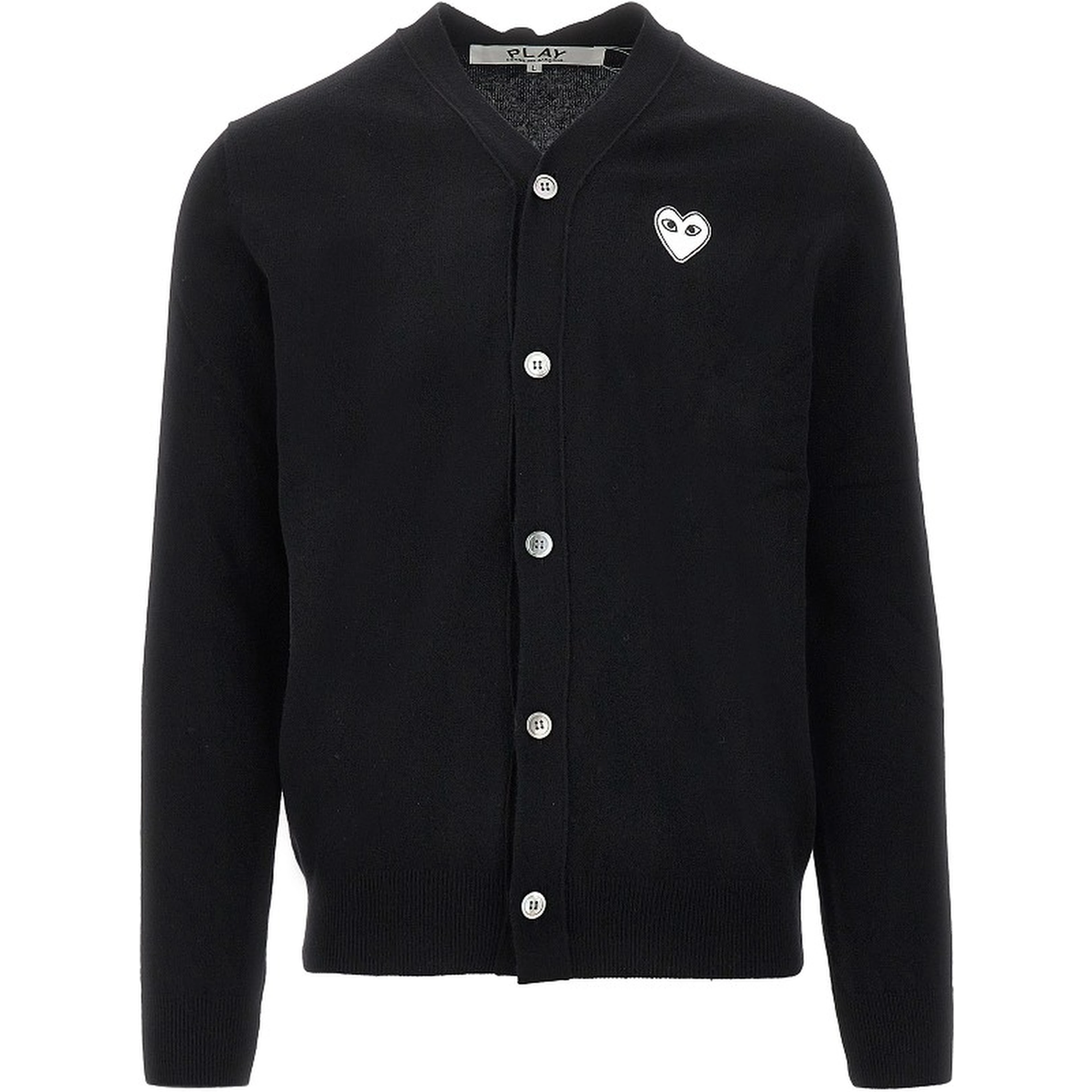 Heart patch wool cardigan