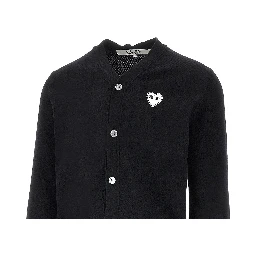 Heart patch wool cardigan