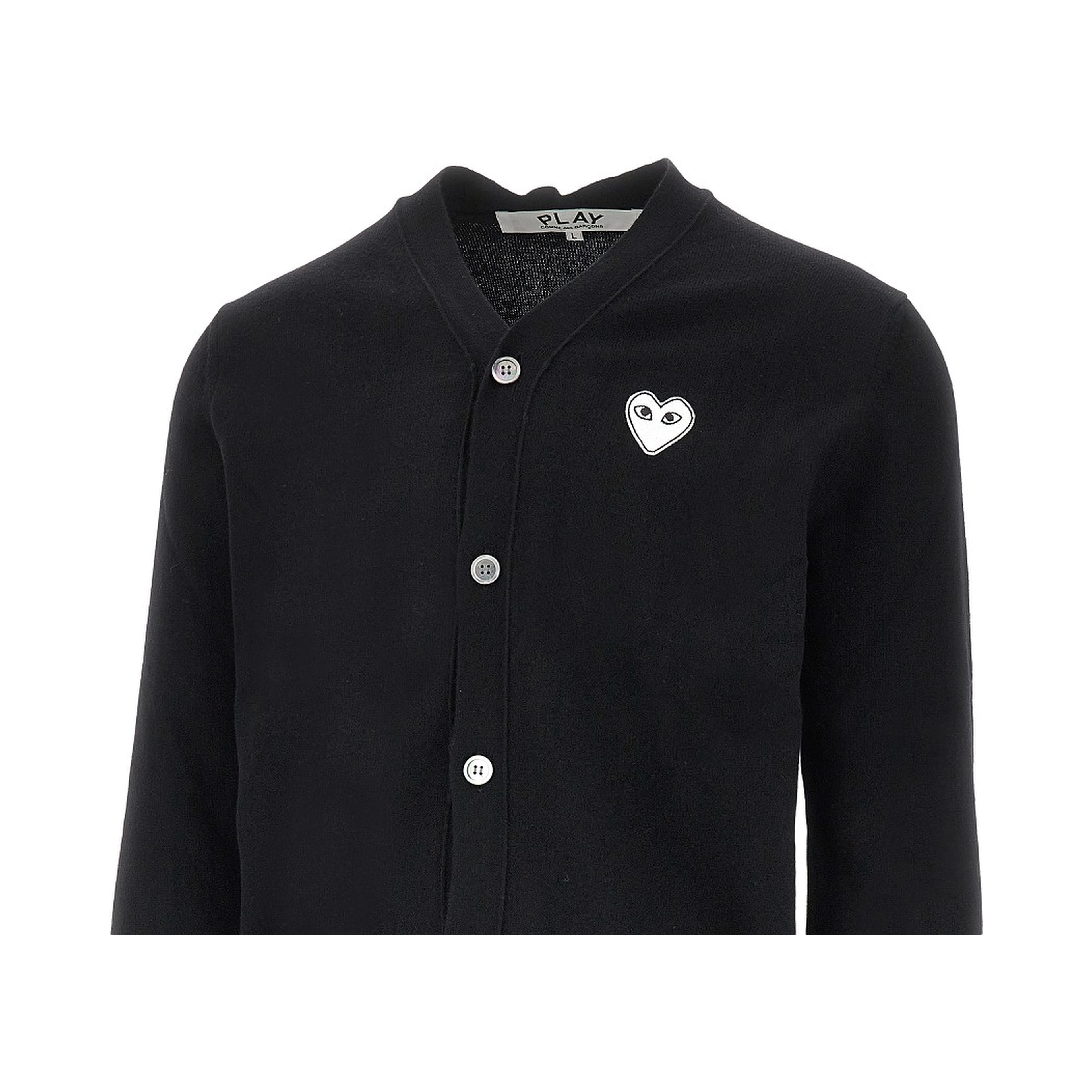 Heart patch wool cardigan