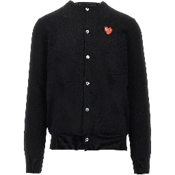 Heart patch crewneck cardigan