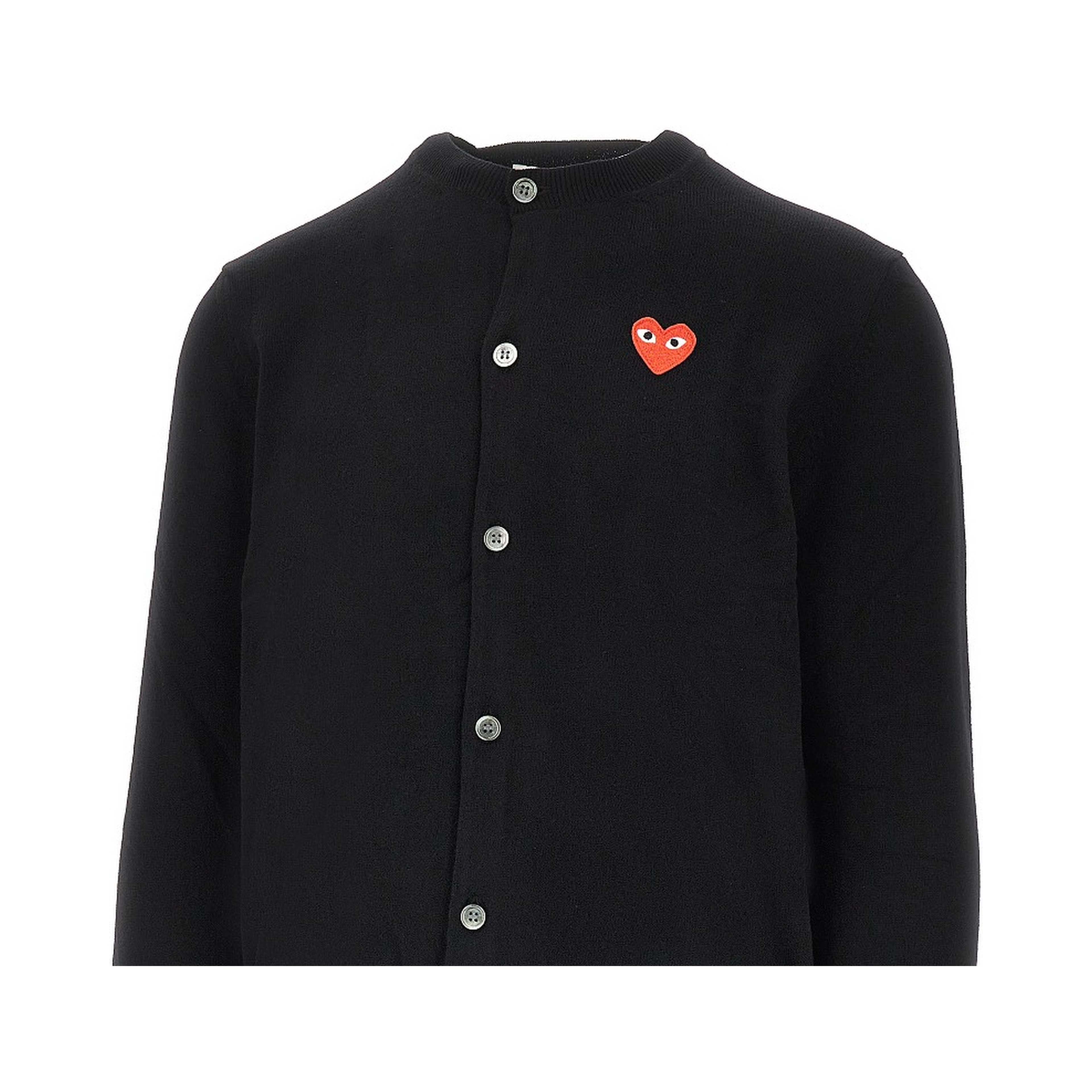 Heart patch crewneck cardigan