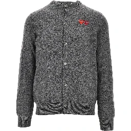 Hearts patches wool cardigan