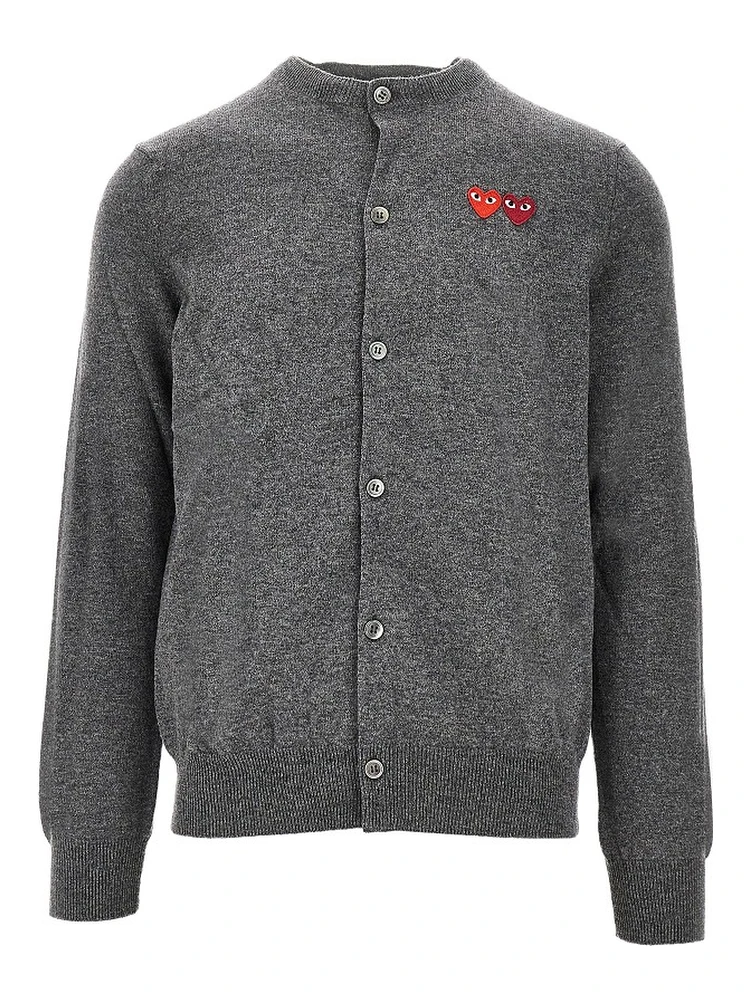 Hearts patches wool cardigan