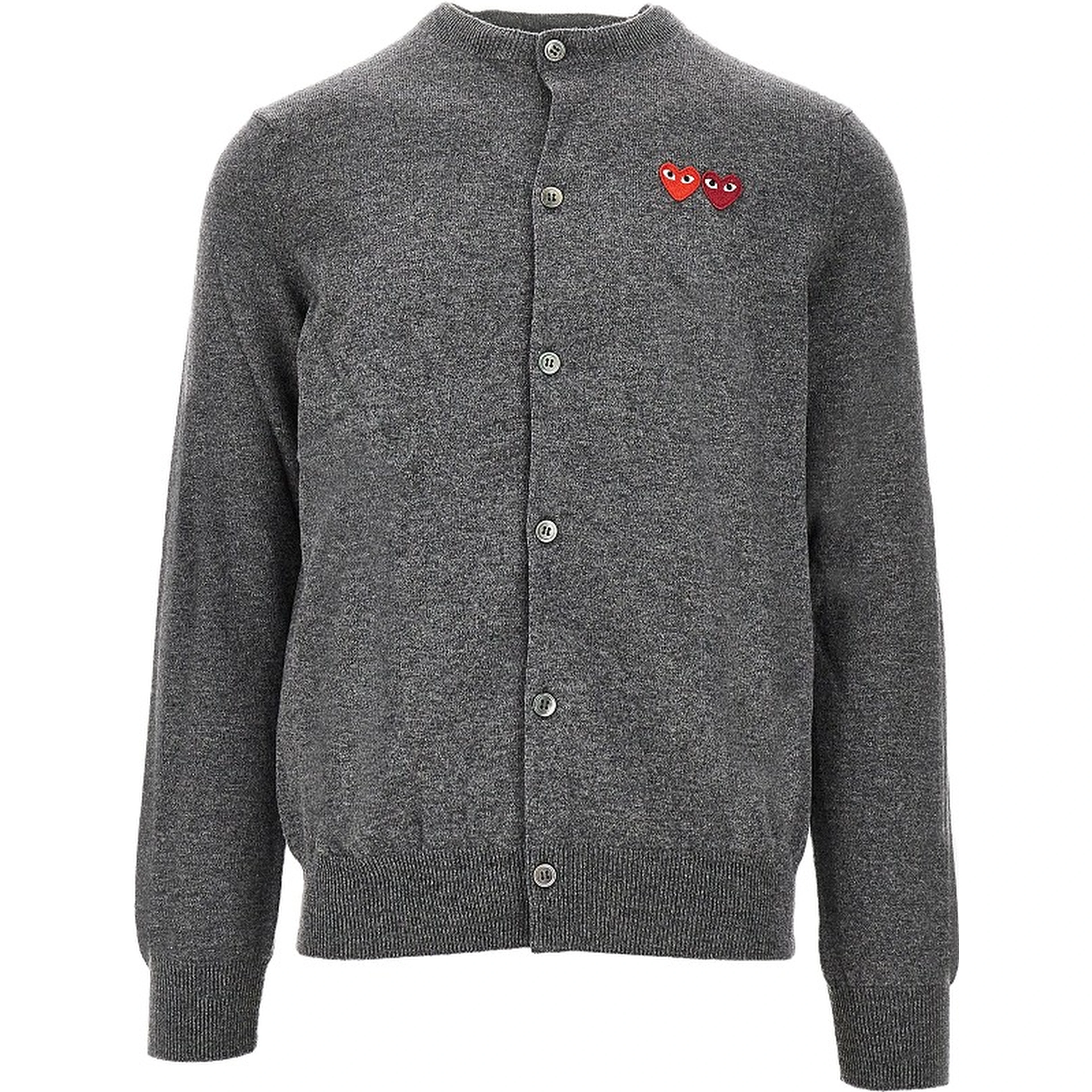 Hearts patches wool cardigan