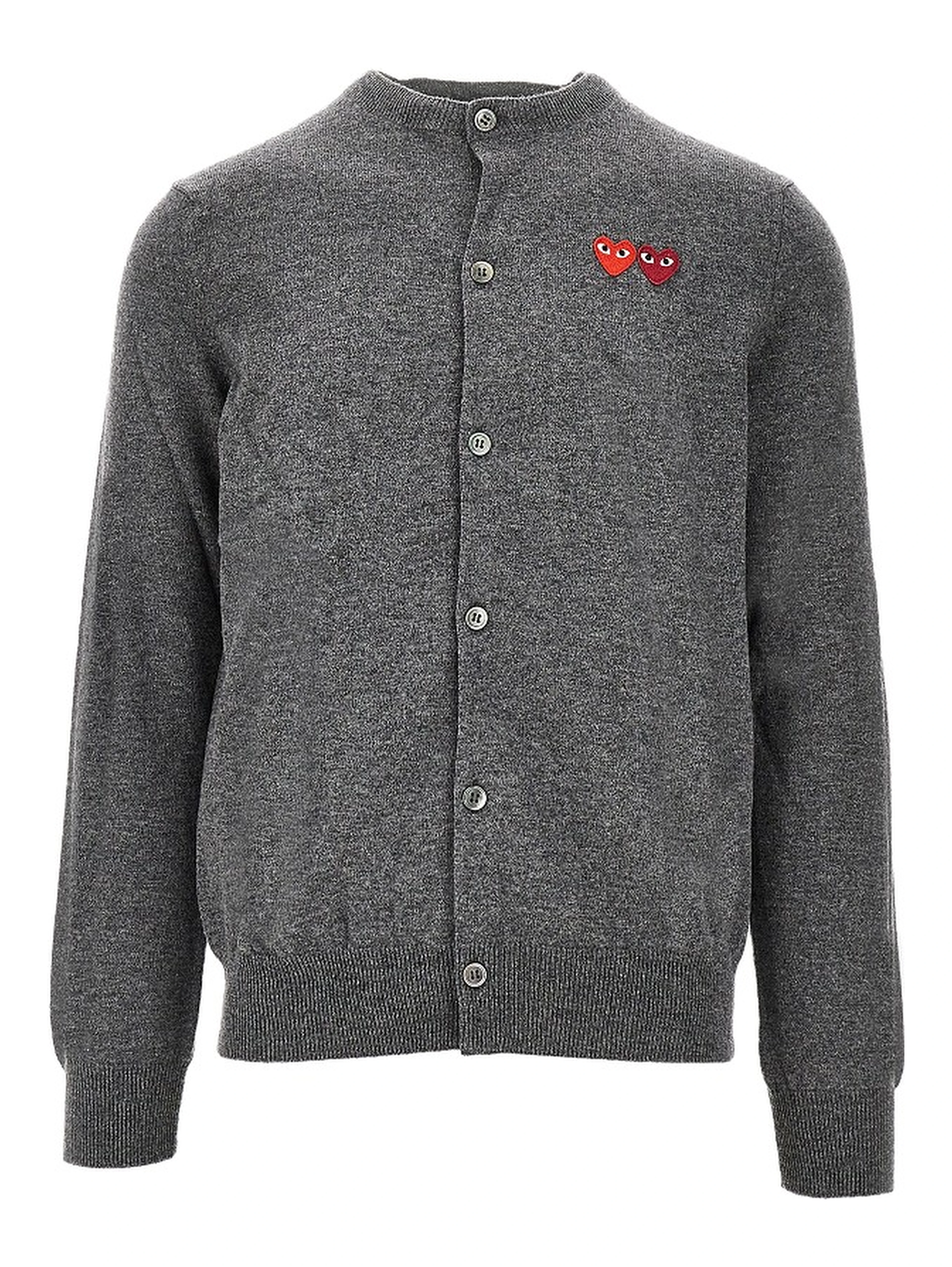 Hearts patches wool cardigan