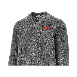 Hearts patches wool cardigan