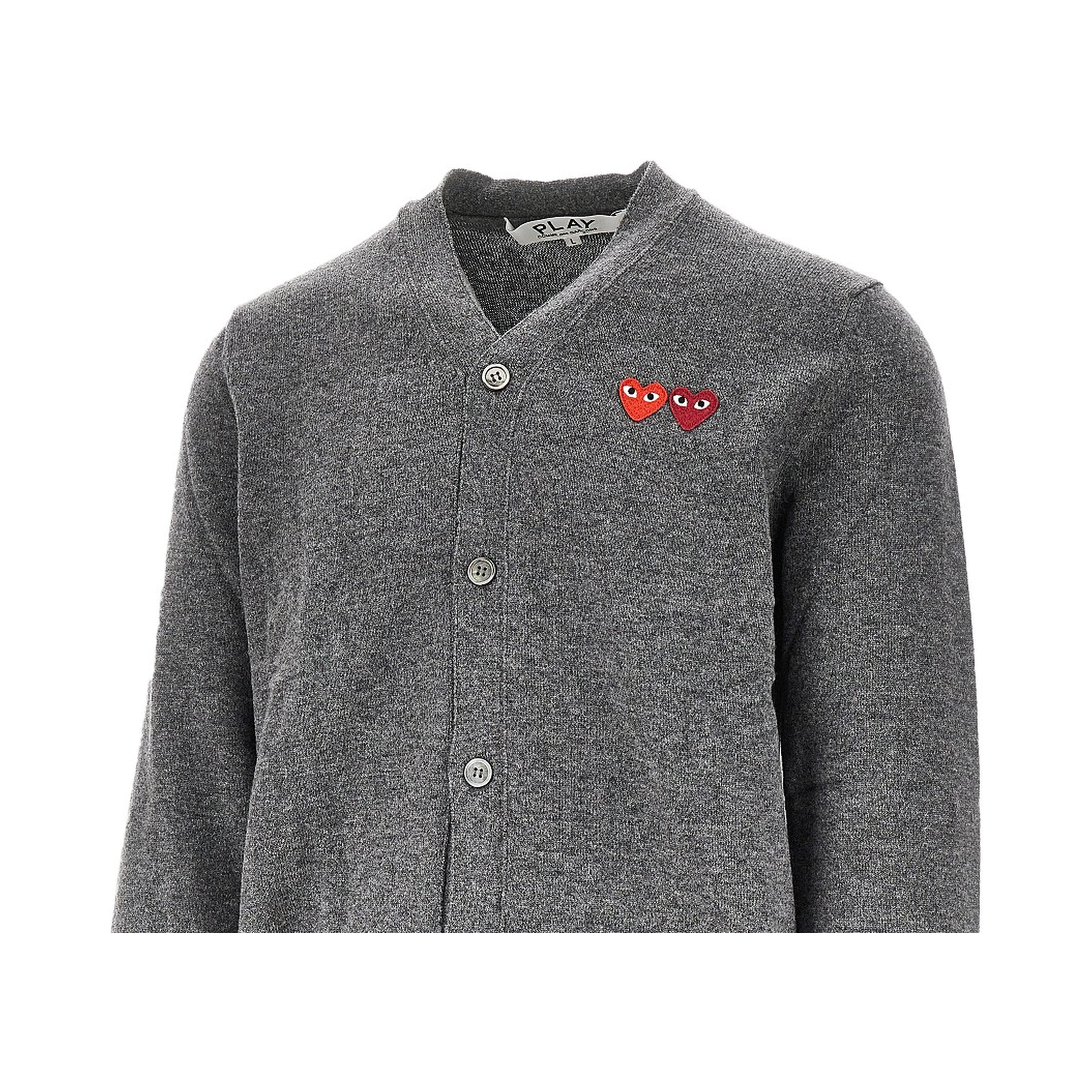Hearts patches wool cardigan