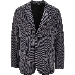 Canneté fabric single-breasted blazer