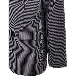 Canneté fabric single-breasted blazer