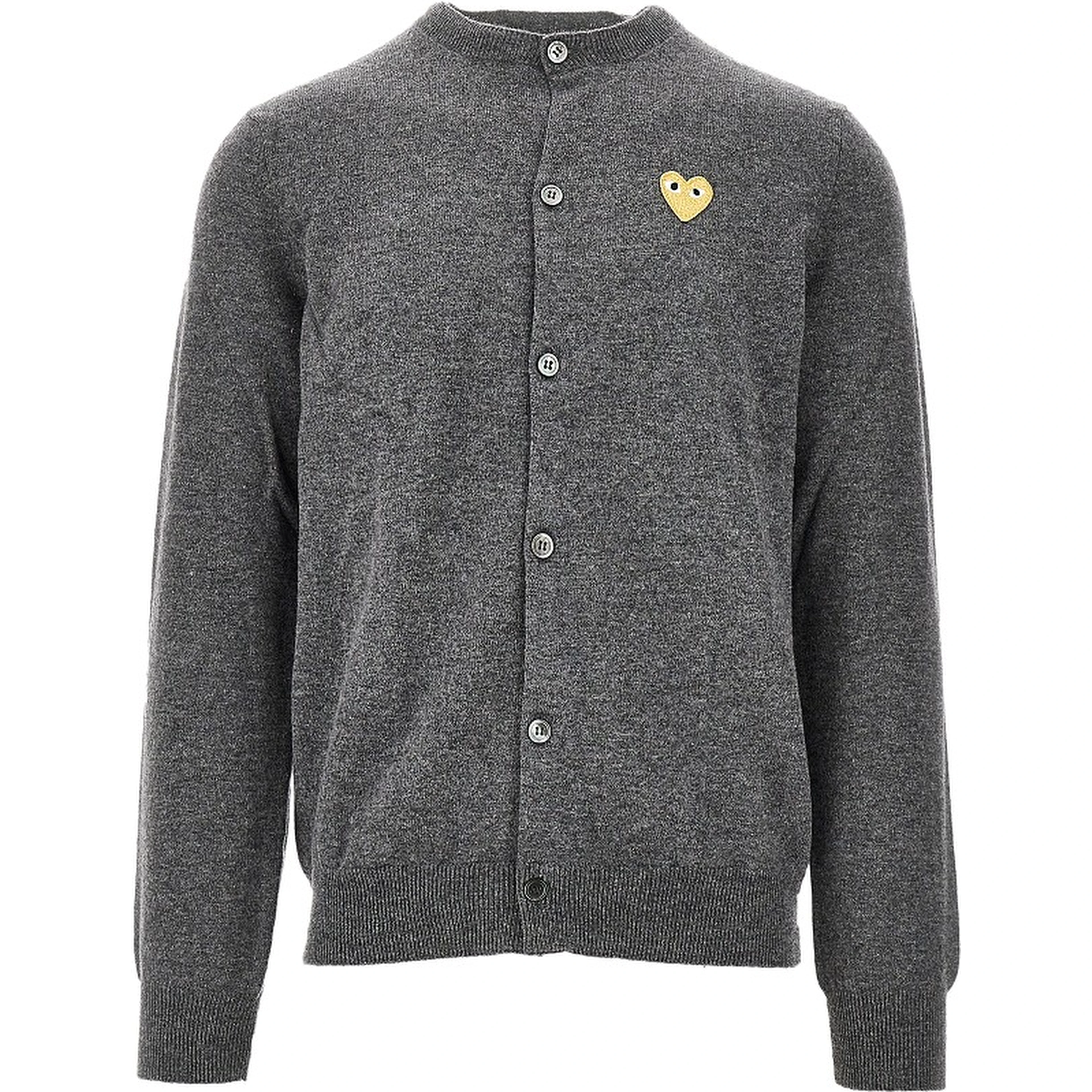 Heart patch wool cardigan