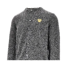 Heart patch wool cardigan