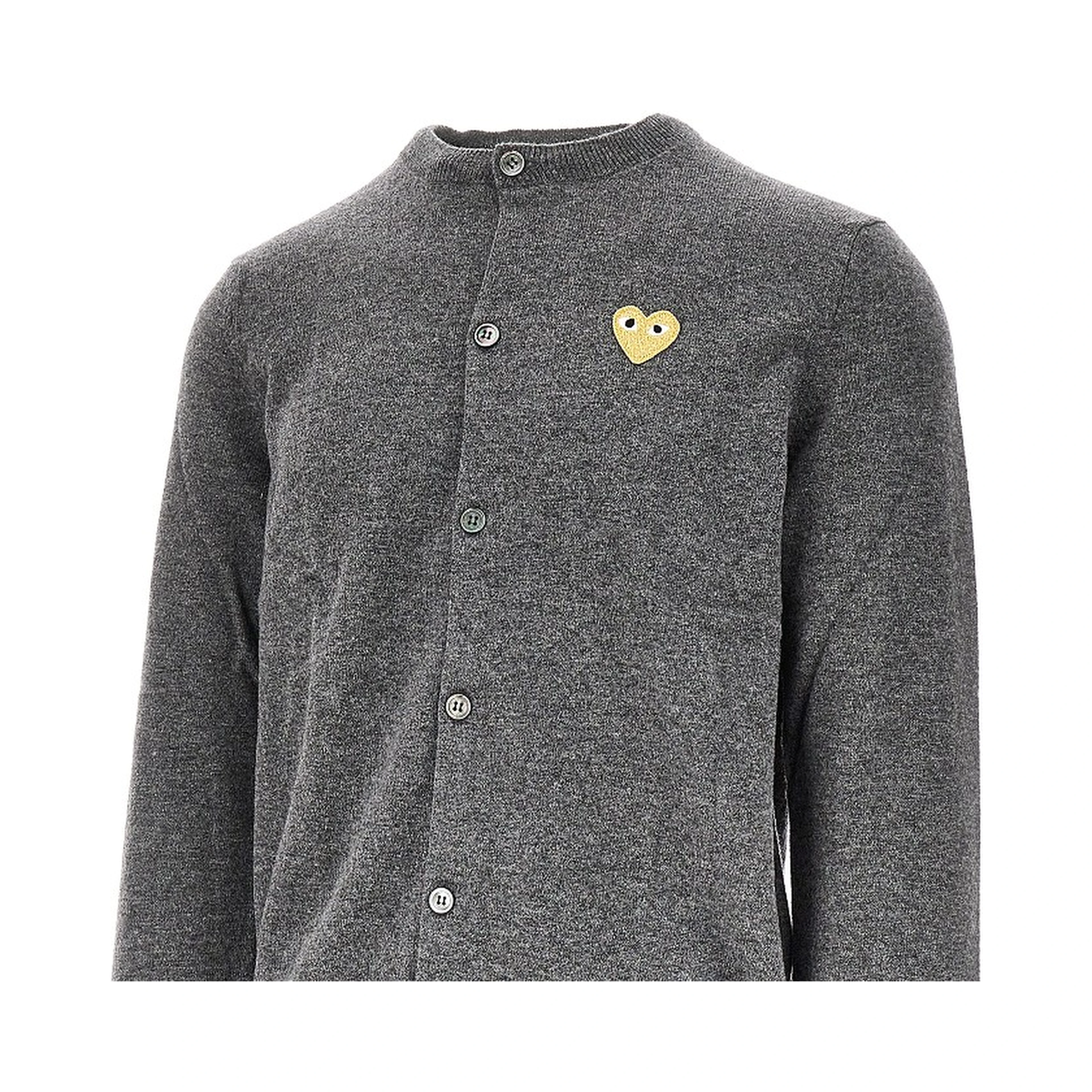 Heart patch wool cardigan
