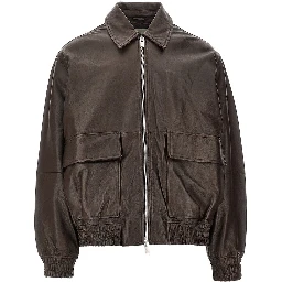 'Piston' leather bomber jacket