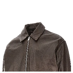 'Piston' leather bomber jacket