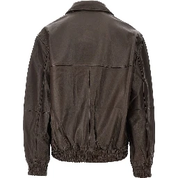 'Piston' leather bomber jacket