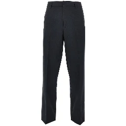 Micro-textured light wool pants