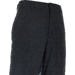 Micro-textured light wool pants