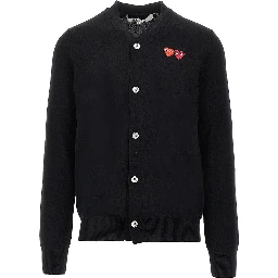 Hearts patches wool cardigan