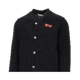 Hearts patches wool cardigan