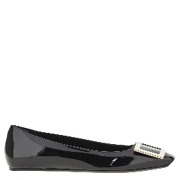 'Trompette' patent leather ballet flats