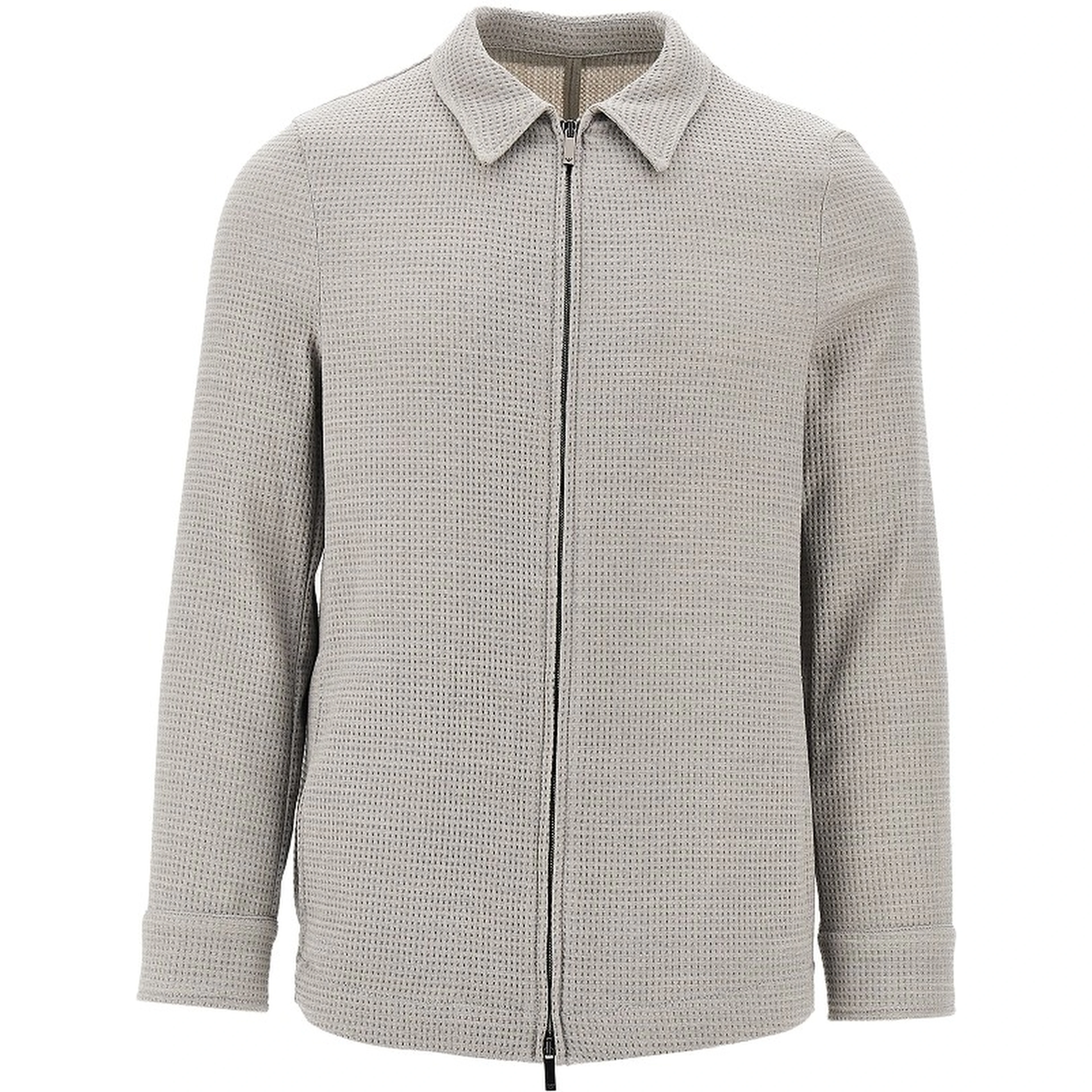 Waffle jersey jacket with zip closure
