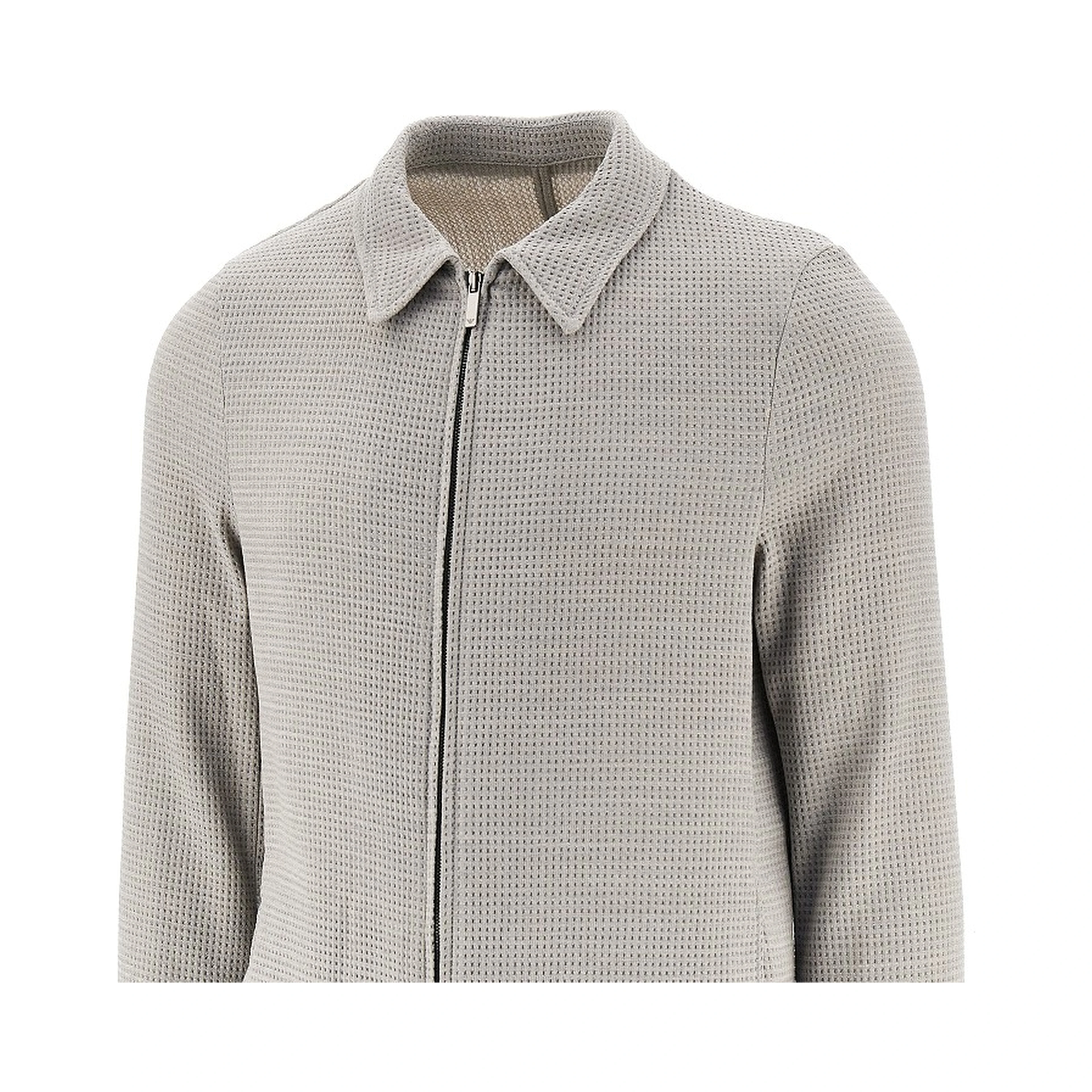 Waffle jersey jacket with zip closure