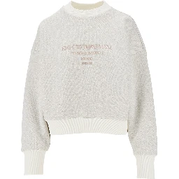 Lurex jersey sweatshirt with logo