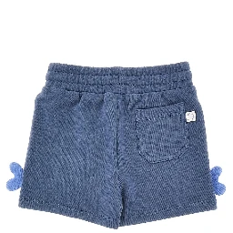 French terry shorts with whale print