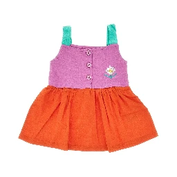 Cotton mini dress with Color Block motif