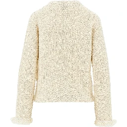 Raffia effect crochet knit jacket