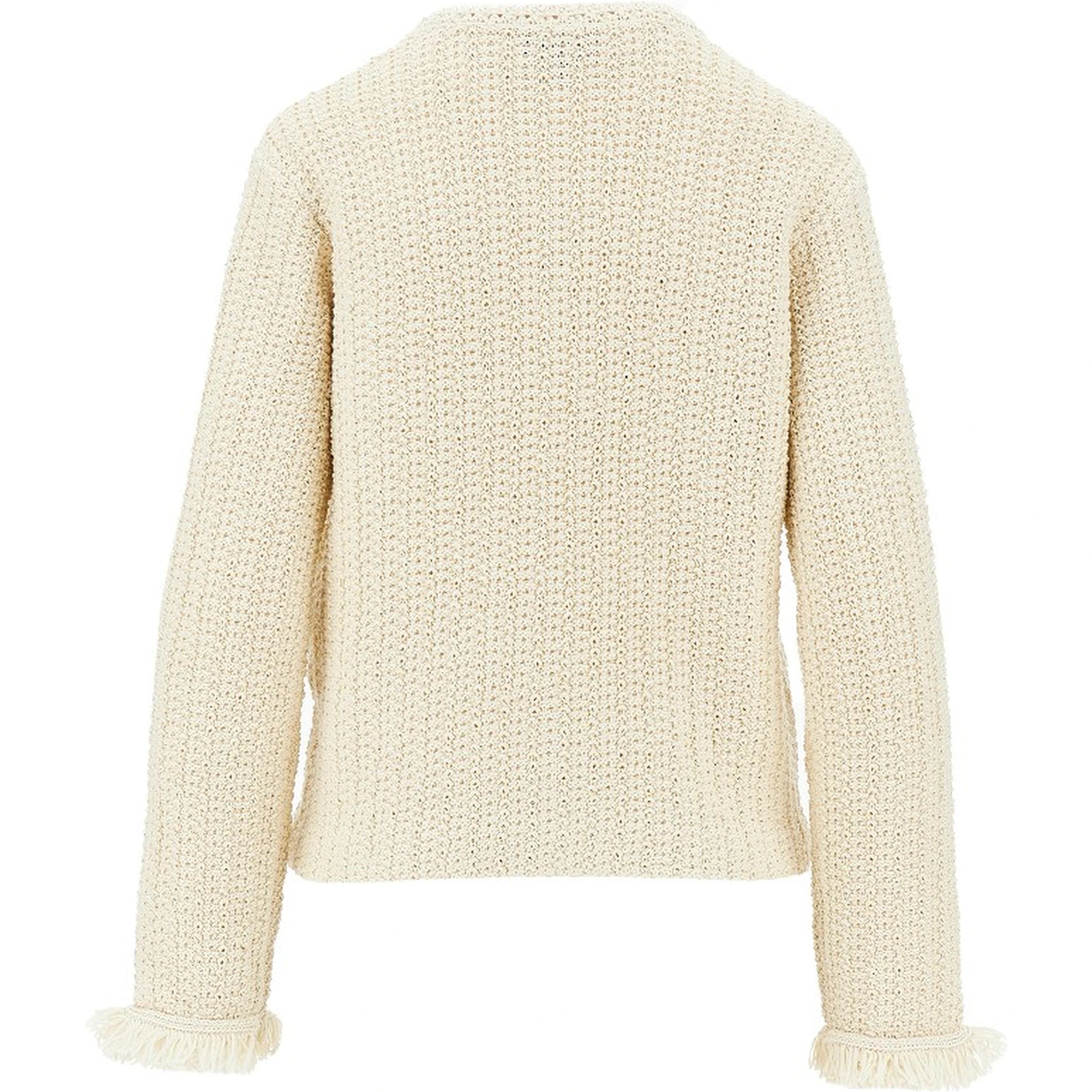 Raffia effect crochet knit jacket