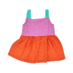 Cotton mini dress with Color Block motif