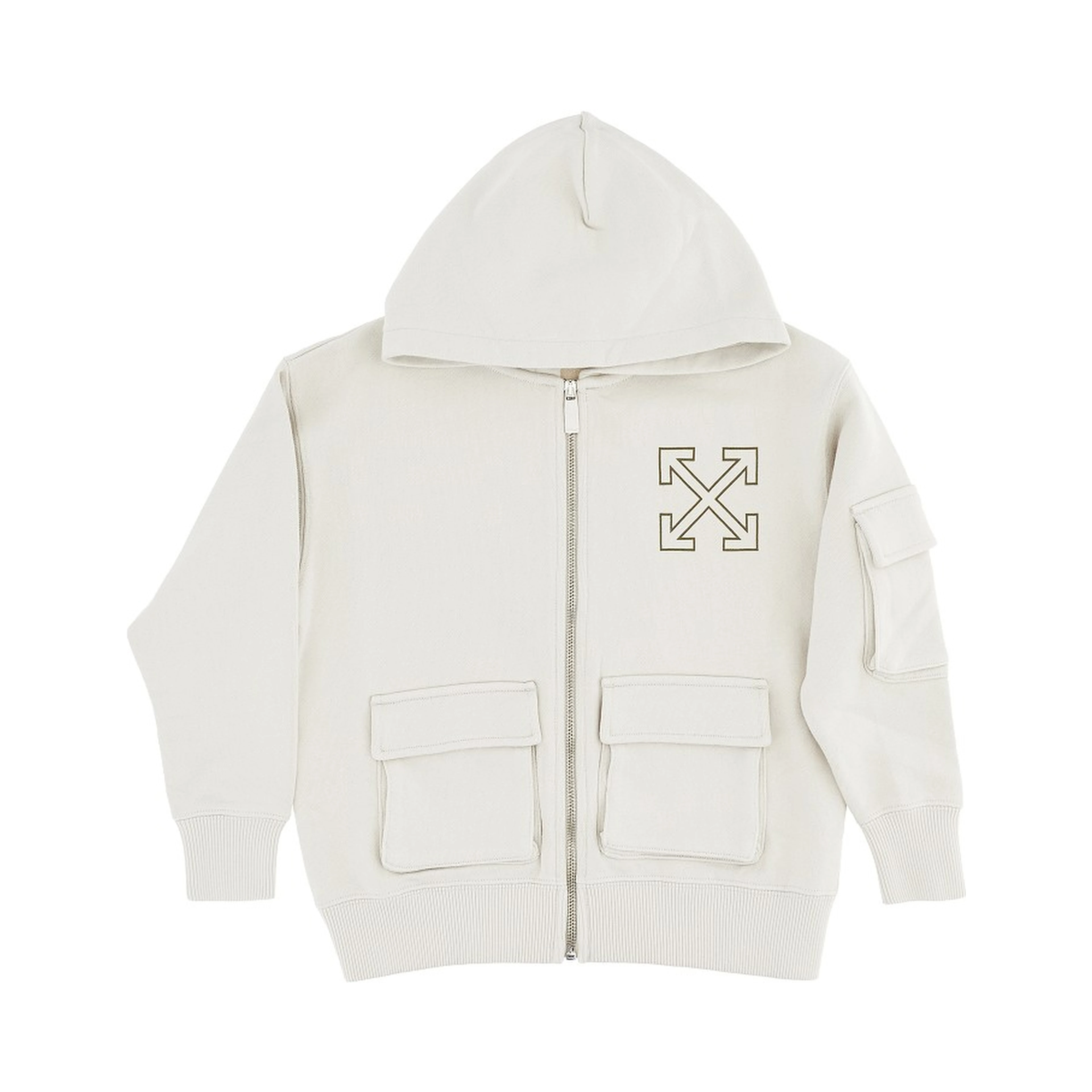 Full-zip hoodie with cargo pockets