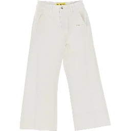 Diag print flared jeans