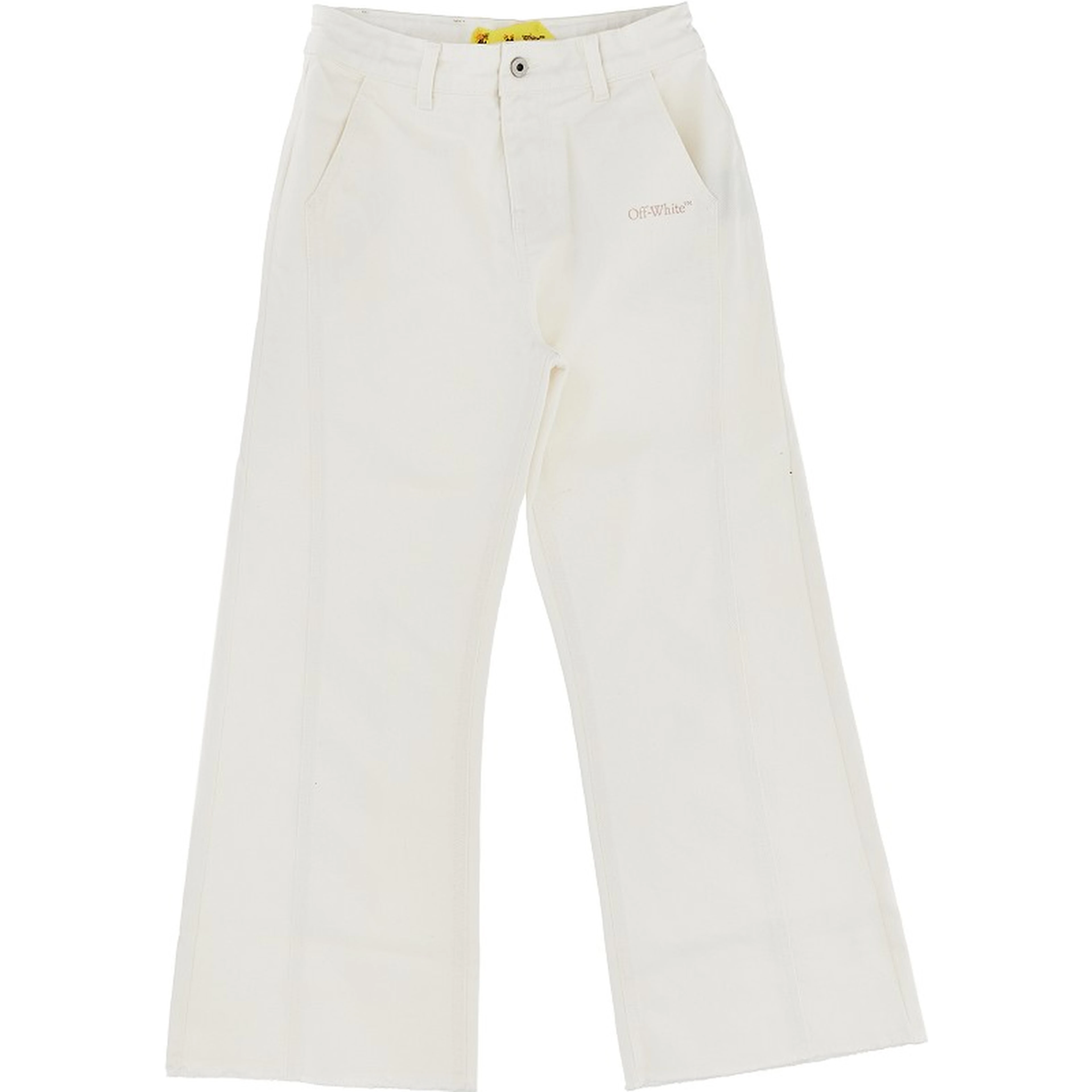 Diag print flared jeans