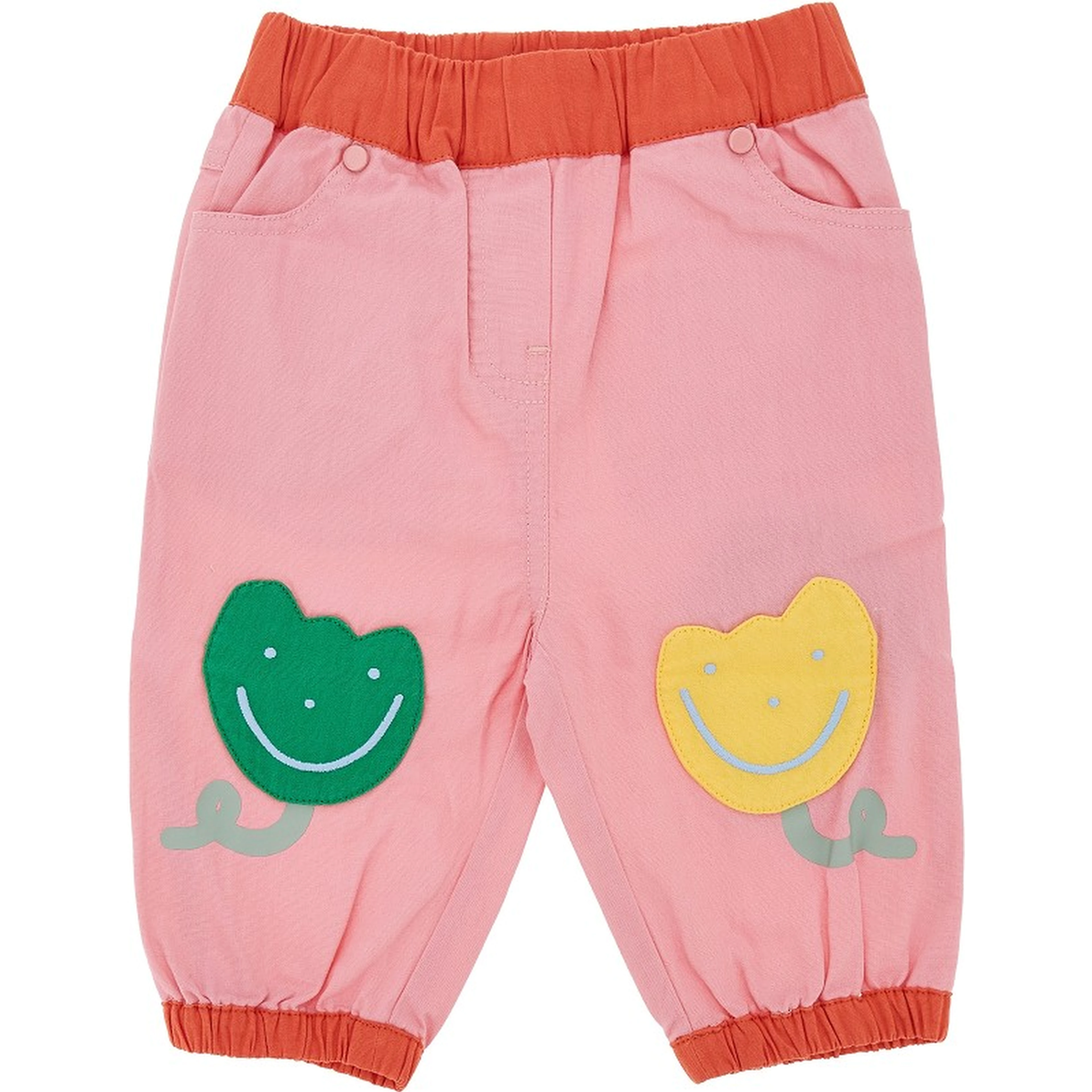 Cotton pants with floral patch