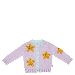 Cotton cardigan with embroidered stars