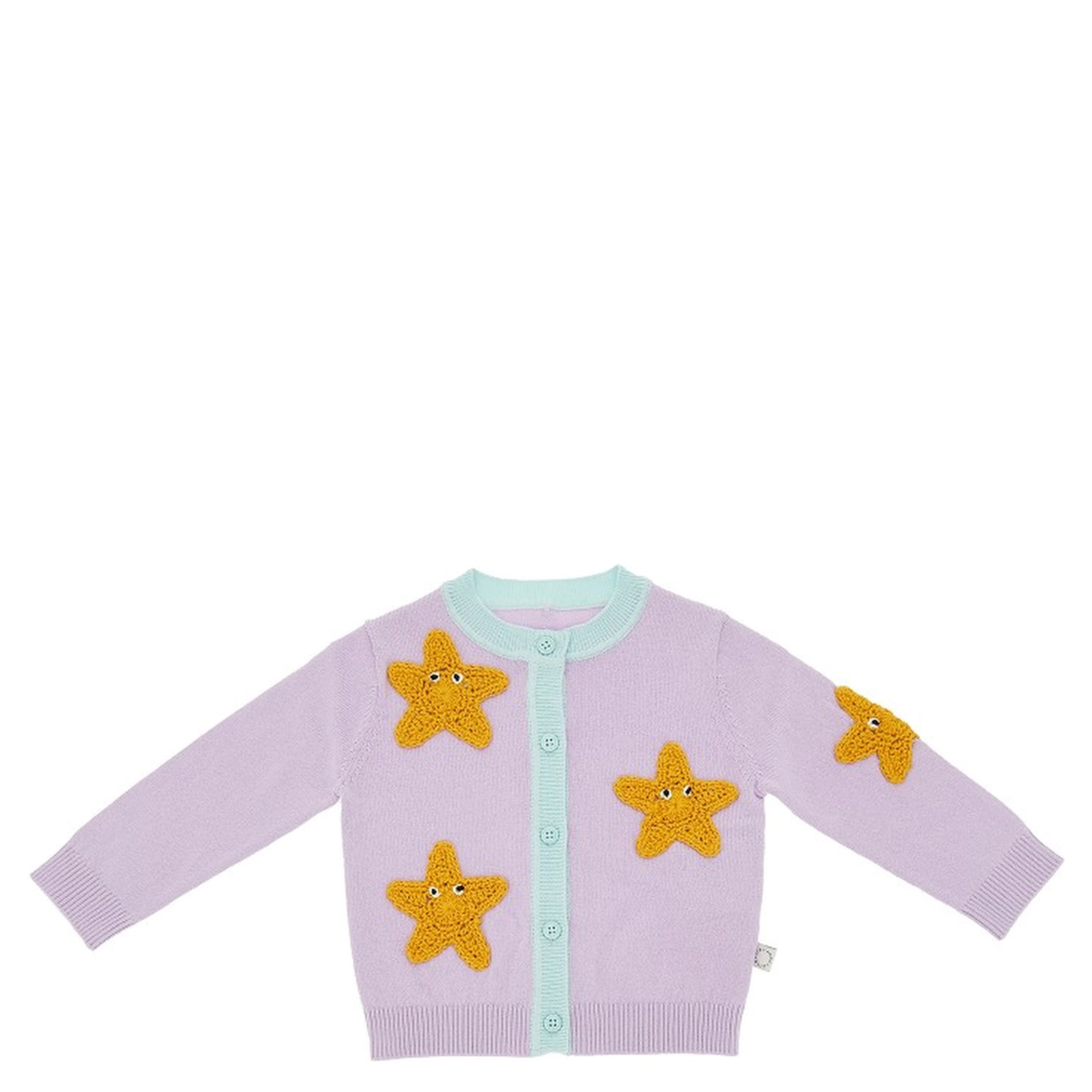 Cotton cardigan with embroidered stars