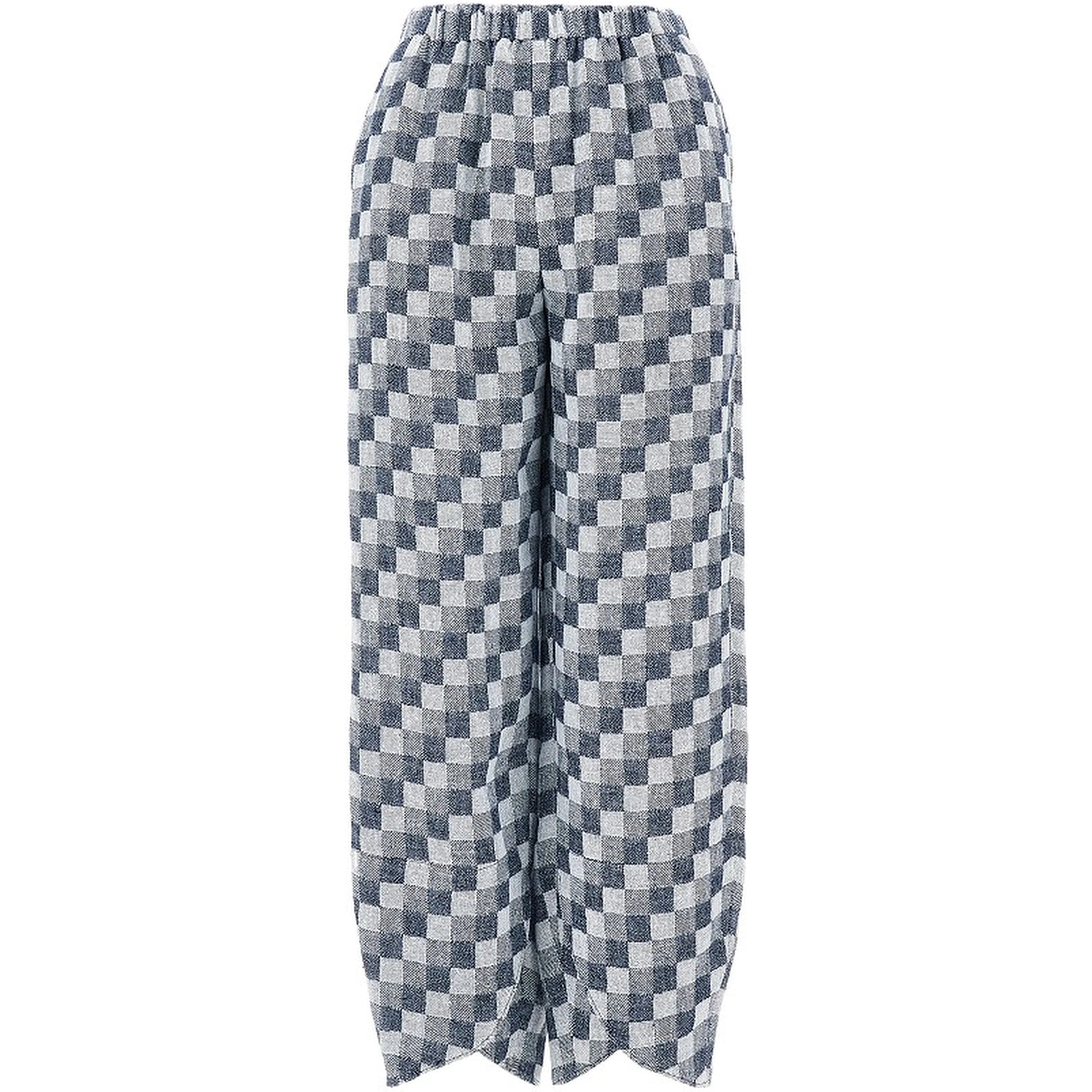 Linen-blend gauze pants