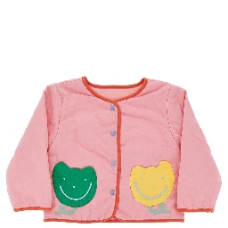 Cotton jacket with flower pockets
