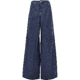 Wide leg denim pants