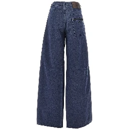 Wide leg denim pants