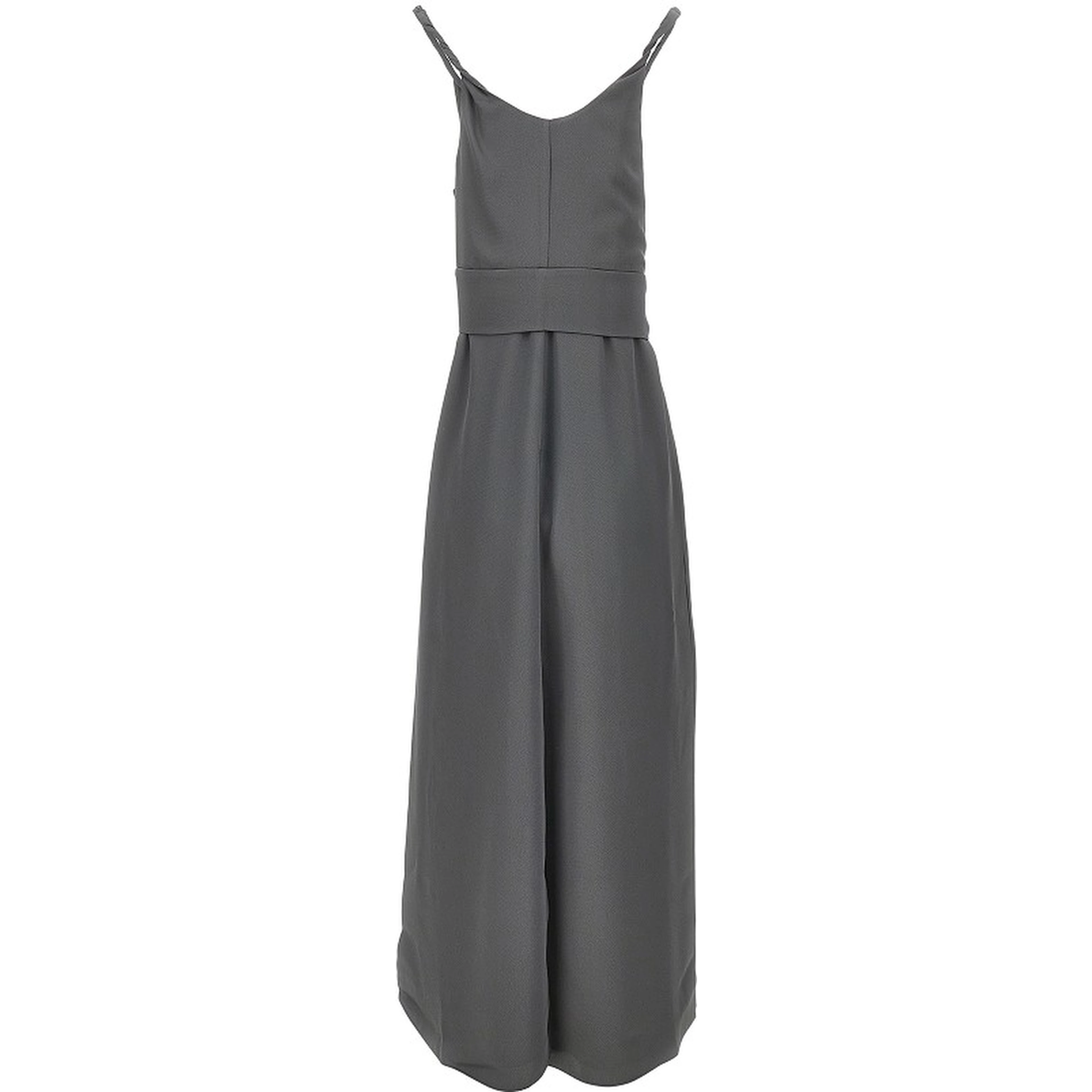 Twill long dress with belt