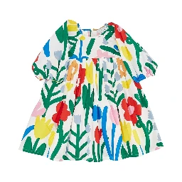 Poplin mini dress with floral print